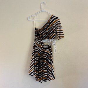 Ronny Kobo One-Sleeve Cut-Out Romper - Size M